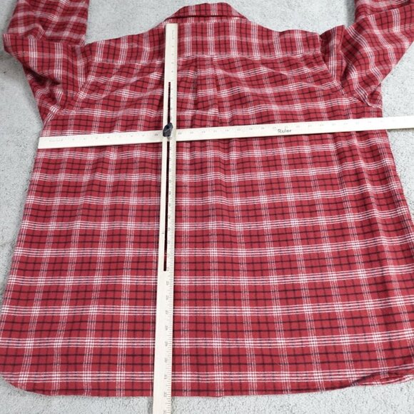 LL Bean Chamois Shirt 2XL Red Plaid Flannel - Picture 4 of 8